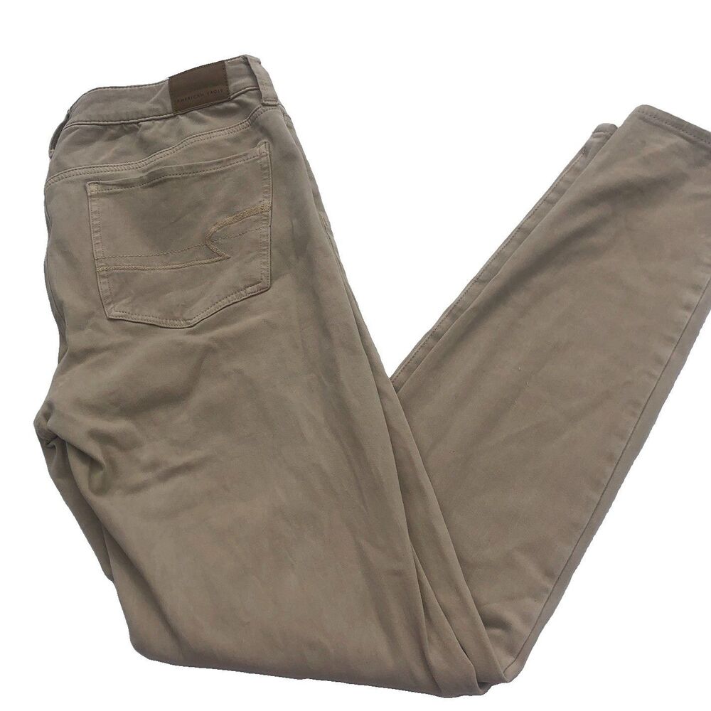 American Eagle Women’s Jegging Size 10 Long Khaki Tan Skinny Stretch Pants